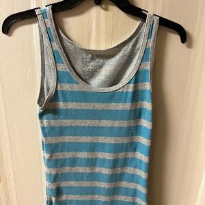 Faded Glory gray and light blue striped tank top. Adult MD.